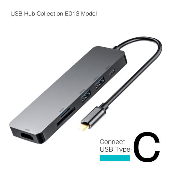【送料無料】WEB限定販売 USBハブ USB3.1 Gen1 タイプC接続 USB-A×2ポート HDMI SD マイクロSD タイプCポート E013モデル
