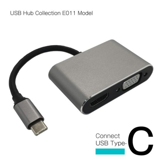 【送料無料】WEB限定販売 USBハブ 映像出力 HDMIポート4K／30Hz VGA タイプC接続 E011モデル